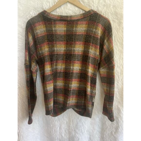 Fantastic Fawn Womens Plaid Boho Criss Cross Top Size M Grunge Indie Western - Picture 6 of 11